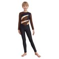thumbnail image 1 of vastwit Justaucorps de Gymnastique Rythmique à Manches Longues pour Garçons et Filles Combinaison de Danse une Pièce Marron 16, 1 of 6