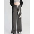 thumbnail image 4 of Maternity Wide Leg Pants - Soft Straight Leg Trousers for Outdoor, Spring and Autumn Pregnancy Clothes, 4 of 9