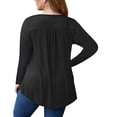 thumbnail image 5 of Babysbule Women's Tops Women's Summer Fashion Long Sleeve O-Neck Solid Lace Splicing Tops, 5 of 7