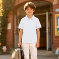 thumbnail image 5 of Grblisyd Back to School 2-Pack Girls and Boys School Uniform Short Sleeve Polo Shirt Button Closure Comfortable & Soft Collared Shirt, 5 of 6