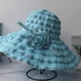 thumbnail image 4 of Women's Wide Brim Sun Hat with UV Protection, Beach Bucket Hat/Blue, 4 of 4