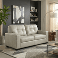 thumbnail image 2 of Roundhill Furniture Holmes Leather Upholstered Loveseat, Bone White, 2 of 11