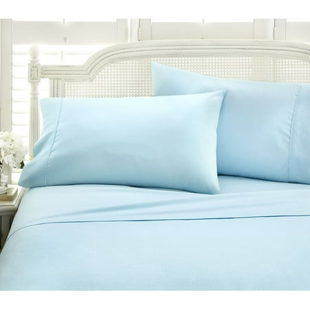 - Merit Linens Luxury Hotel Quality Soft Embossed Chevron 4 Piece Bed Sheet Set - California King - Aqua