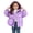 Purple, variant on Lmnyox Puffer Jackets for Girls Solid Color Long Sleeve Windproof Hooded Coats Winter Warm Outwears with Pockets