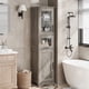 thumbnail image 5 of QinaQin Gabinete alto para baño o cocina con puertas de vidrio y repisa ajustable, mueble independiente para toallas, despensa o lavandería, 5 of 8