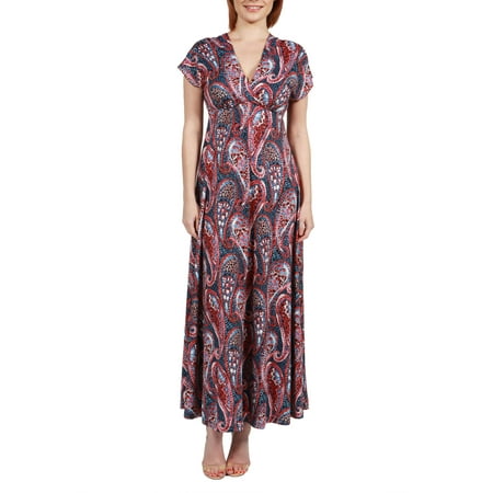 - Women's Constance Multicolor Paisley Empire Waist Maxi Dress