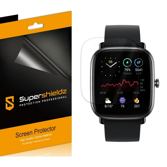 (3 Pack) Supershieldz Designed for Amazfit GTS 2 Mini Screen Protector, High Definition Clear Shield (TPU)