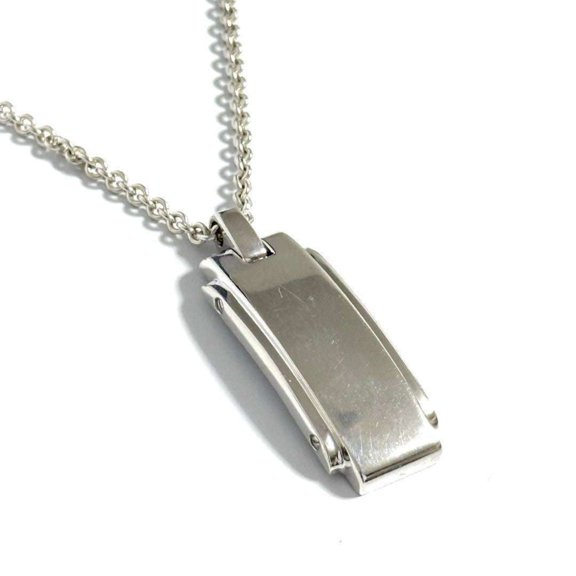 Pre-Owned Tiffany Men's Plate Pendant Necklace in Sterling Silver