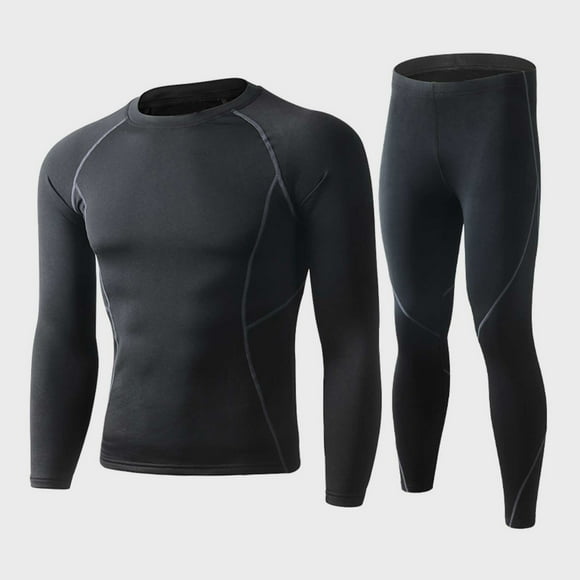 Labymos Men Thermal Underwear Set Sweat Shirt Long Johns Bodycon Fit Breathable Running Skiing Winter Sports Gear