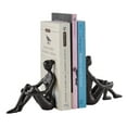 thumbnail image 3 of Brown Cast Iron Abstract Sitting Female Sculpture Pair Bookend Set of 2 - Tabletop Figurines For Desks, Accent Tables, or Shelves, 3 of 8