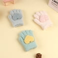 thumbnail image 3 of Guantes para niños, cálidos, de invierno, con forro polar, gruesos, de cinco dedos, multidedos, para niñas, de dedos completos, resistentes al frío, 3 of 6