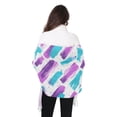 thumbnail image 4 of FORMRS Womens Scarf Winter Soft Long Big Warm Shawls Wrap Tassel Scarves, Purple Drawing, 4 of 9