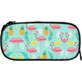 thumbnail image 3 of Flamingo Print Pencase,Large Pencil Case Big Capacity Compartments Canvas Pencil Pouch, 3 of 5