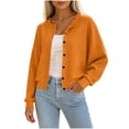 thumbnail image 3 of Oksale Button Down Cardigan Sweaters for Women Soft Cozy Long Sleeve Lightweight Cardigans Solid Winter Fall Clothes 2026 Orange S, 3 of 8