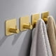 thumbnail image 1 of Ganchos autoadhesivos, 4 piezas de toalleros dorados, ganchos de albornoz de aluminio espacial, ganchos de pared para baño, cocina, oficina, sin taladrar, inoxidable, resistente al agua, gran capacid Namotu HQ-035, 1 of 5