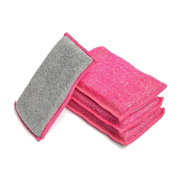 Bright Box Sparkle Sponges, Non-Scratch Kitchen Sponges, Pink, 4 Count