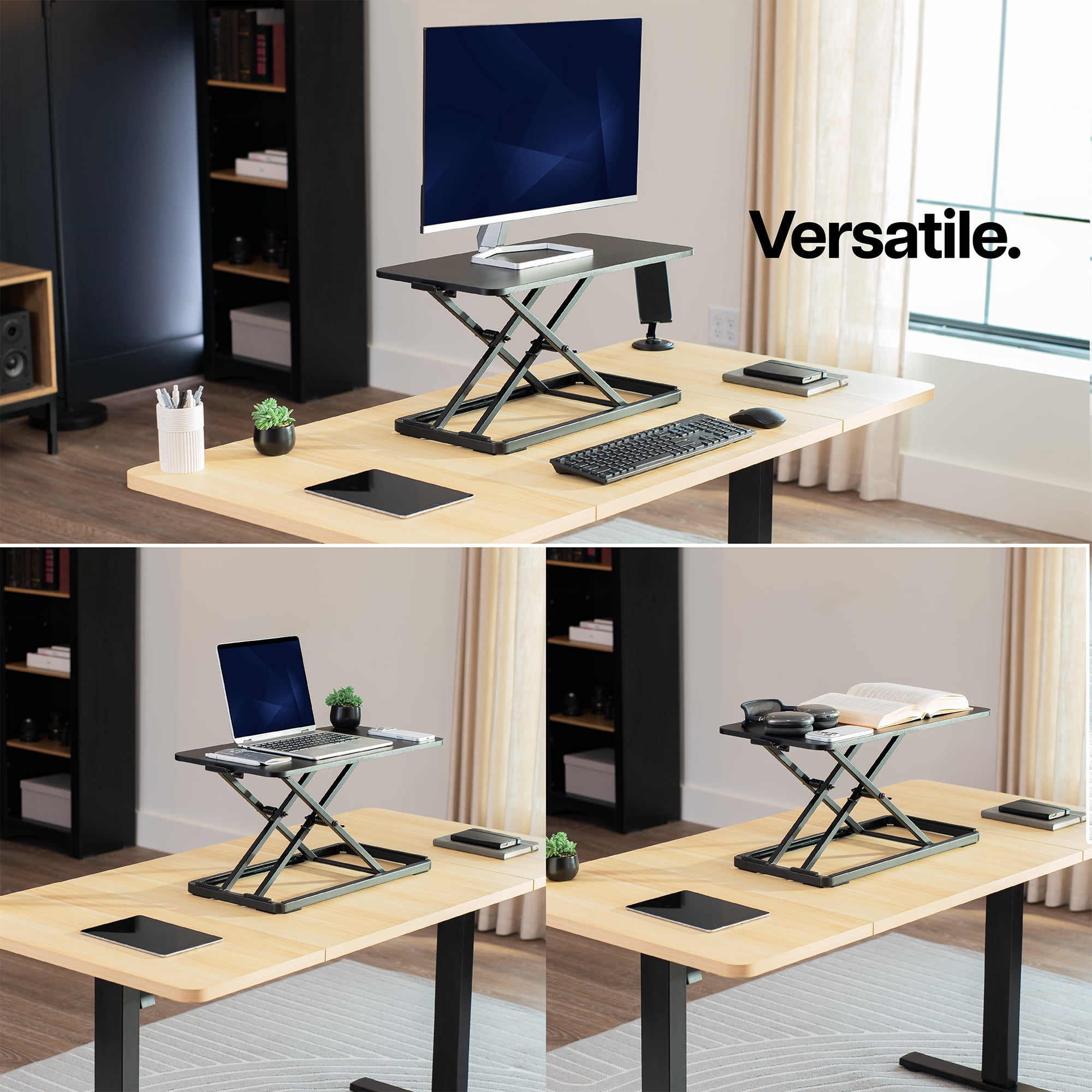VIVO Black 24" Single Top Ergonomic Scissors Lift Keyboard and Mouse Riser