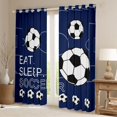 thumbnail image 2 of Homewish Eat Sleep Soccer Black Out Curtains for Boys, Kawaii Cartoon Football Curtains Pack of 2 (42x63 Each), Ball Sports Lover Bedroom Curtains, Window Curtains Decor, 2 of 6
