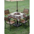 thumbnail image 5 of Outdoor Tablecloth with Umbrella Hole, Gray Red Boho Spillproof Waterproof Outdoor Table Cover, Southwestern Ethnic Abstract Geometric Patio Tablecloths for Party/Garden/Picnic, Square 60"x60", 5 of 9