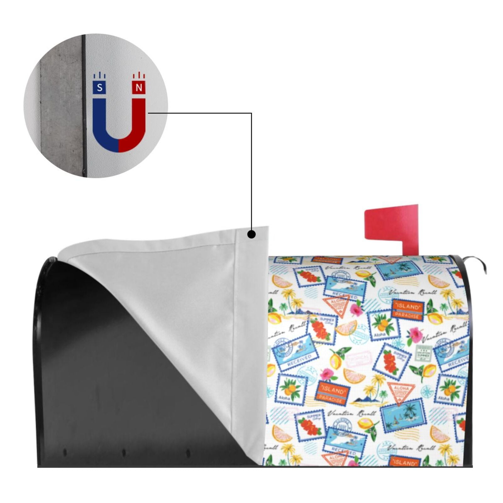 Xecao Summer Stamp for Mailbox Cover with Magnetic Strips, Waterproof and Sunscreen, Adds a Decorative Touch to Your Garden Yard.