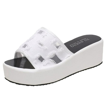

PEASKJP Summer Sandals for Women Dressy Women s Sandals Comfort Walking Shoes Non Slip Jeweled Bohemian Weight Slingback Flats Sandal (White 7)