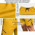 thumbnail image 6 of Aimik Men's Gym Athletic Shorts Side Zipper Pocket Contrast Drawstring Quick-Dry Summer Shorts for Workout Running Sports, 6 of 6