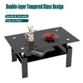 thumbnail image 3 of Table Basse Rectangulaire en Verre Noir, Table Basse Transparente, Tables d'Appoint Modernes pour Salon, Mobilier de Salon, 3 of 10