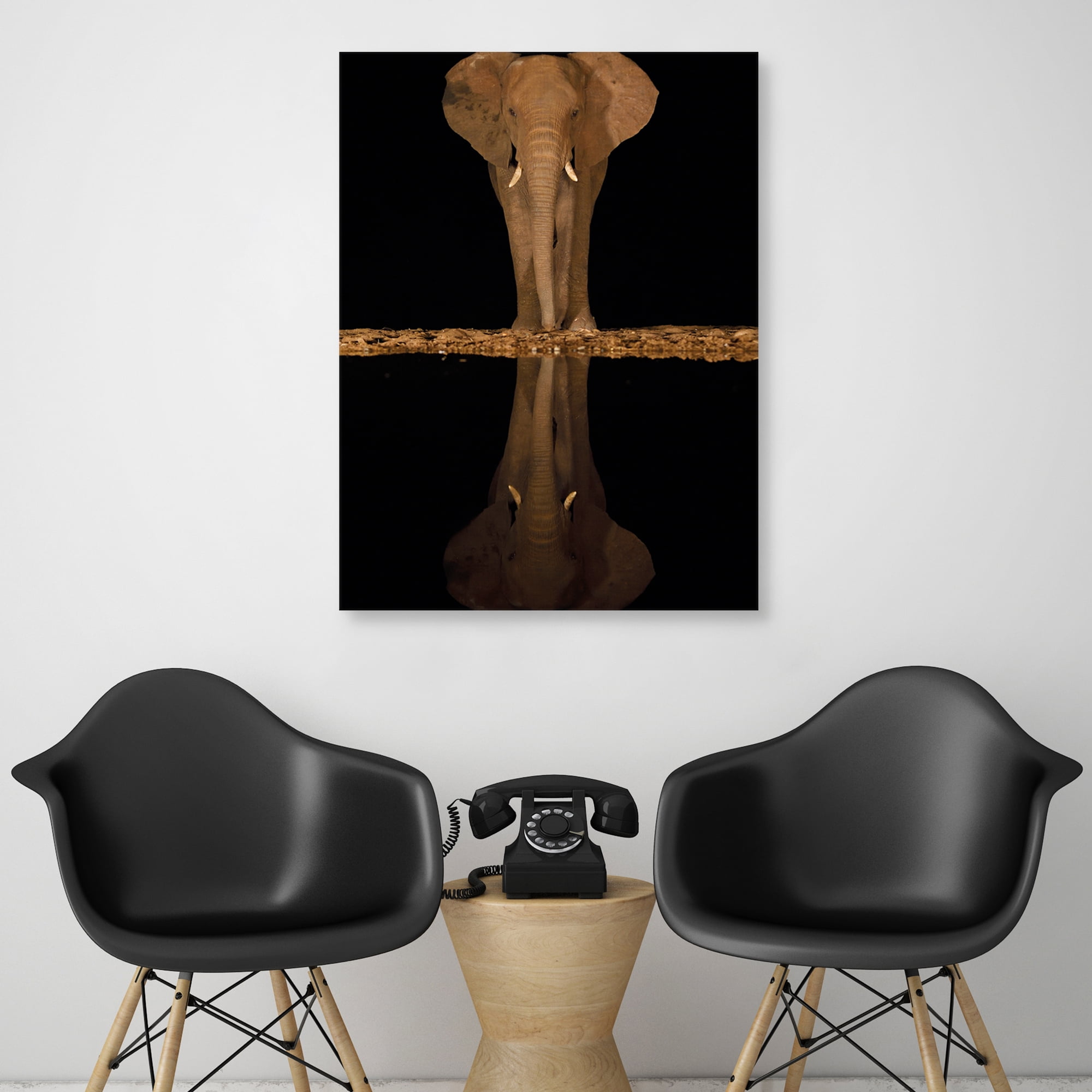 Lakeside Elephant by Staffan Widstrand Canvas Art Print