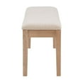 thumbnail image 4 of Linon Miles Sturdy Wood Bench Light Beige Padded Seat in Natural Lacquer Finish, 4 of 7