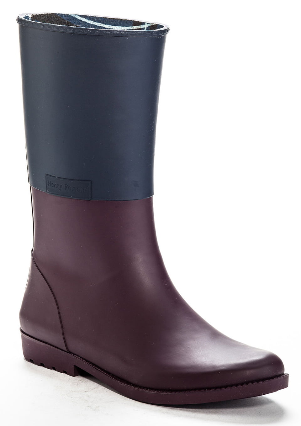 Black/Burgundy Henry Ferrera Women's Clarity-4 Contrast Ankle Rain Boot 