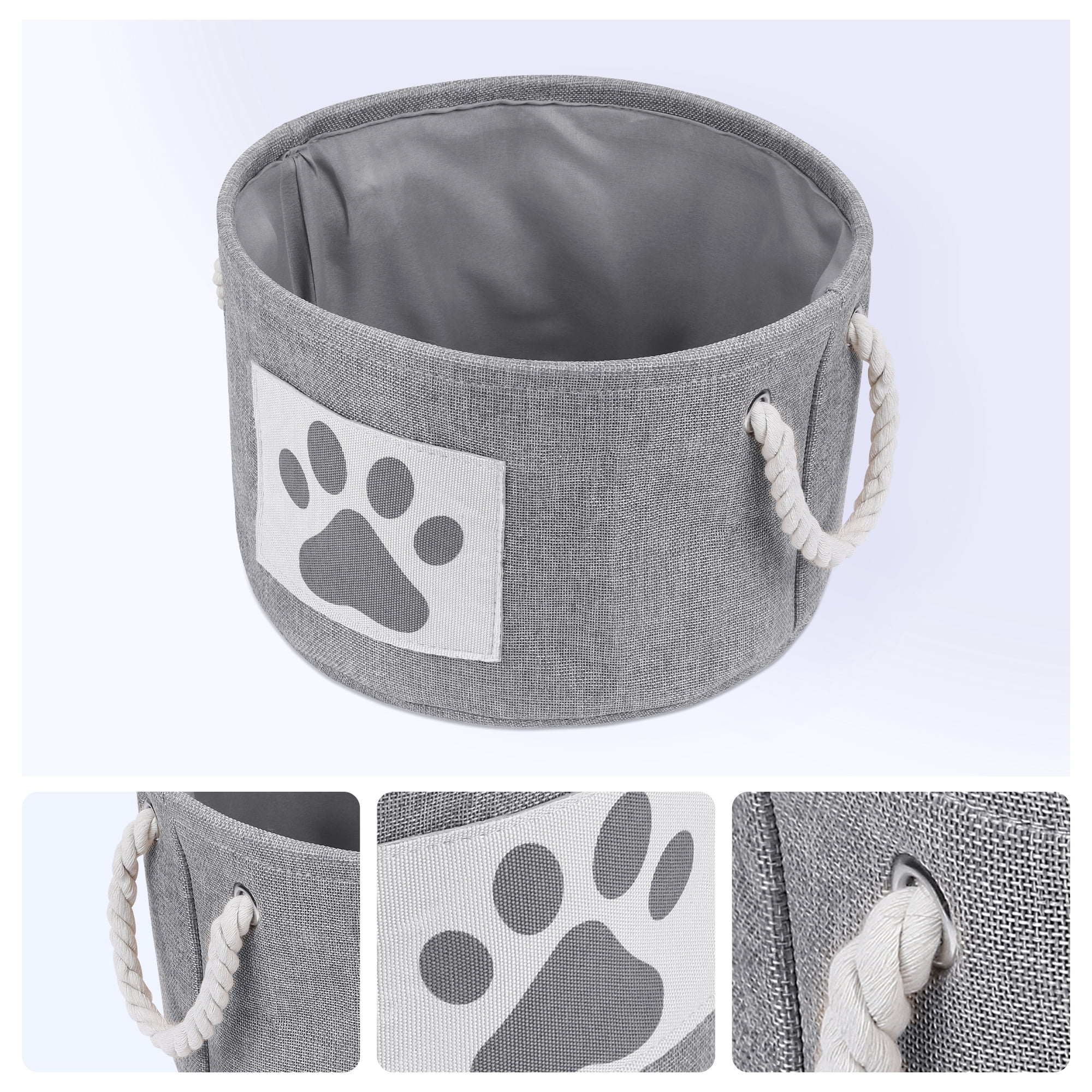 Unique Bargains Cotton Storage Cube with Handles Gray 13*8.1in