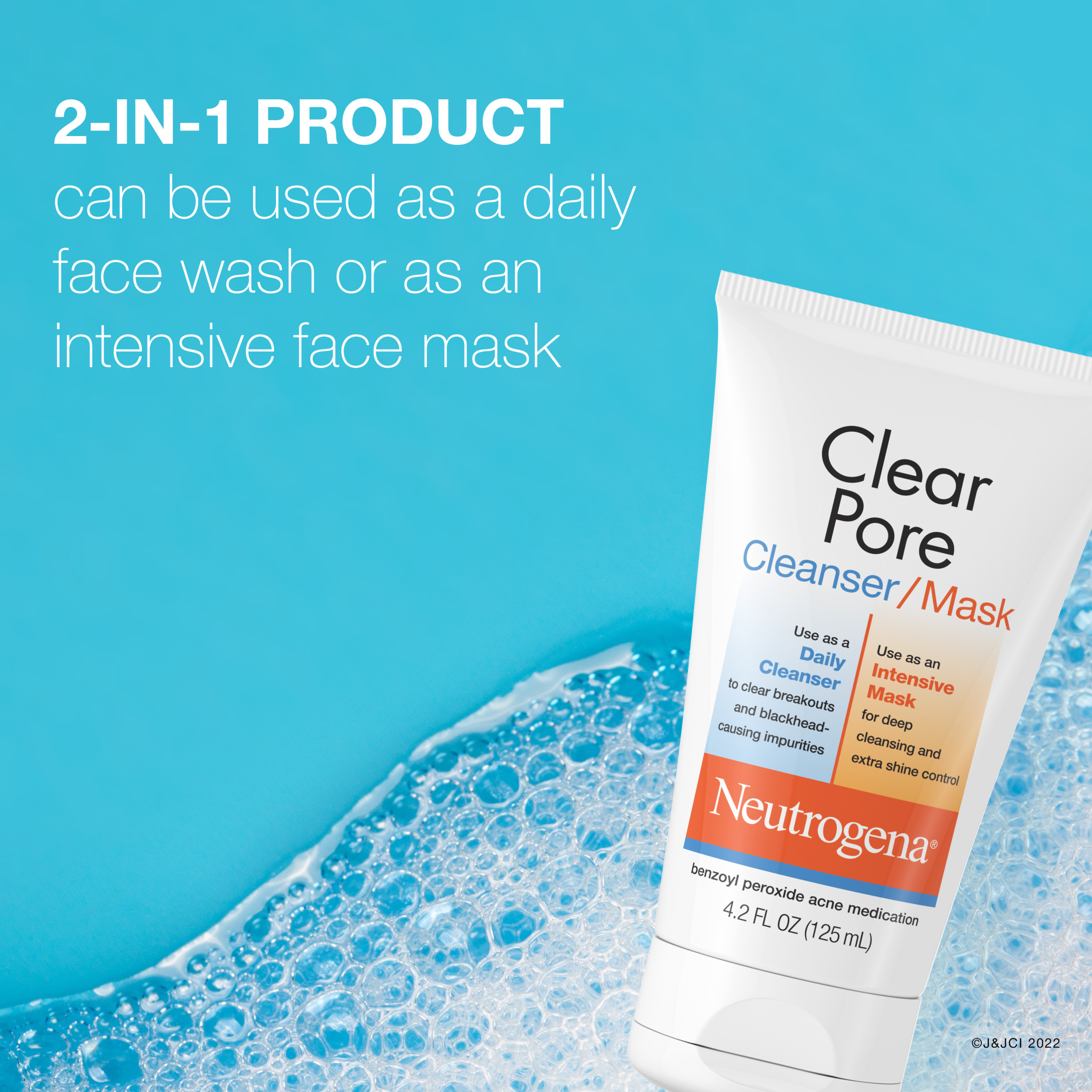 Neutrogena Clear Pore 2-in-1 Facial Cleanser & Clay Mask, 4.2 fl. oz - image 5 of 11