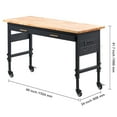 thumbnail image 3 of KFFKFF 60" Mobile Workstation, Oak Wood, 1500 lbs Capacity, Includes Drawer, Electrical Outlets, Casters, and Pegboard for Organized Workspace in Garage, Workshop, or Home Office, 3 of 9