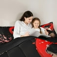 thumbnail image 5 of Manfei Chic Geisha Bedding Comforter Set 2pcs, Anime Girl Twin Comforter Sets, Japanese Cherry Blossoms Bedding Set, Black Red Breathable Home Decor, 5 of 8