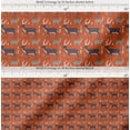thumbnail image 2 of Soimoi Orange Cotton Cambric Fabric Deer Animal Printed Craft Fabric by the Yard 42 Inch Wide, 2 of 7