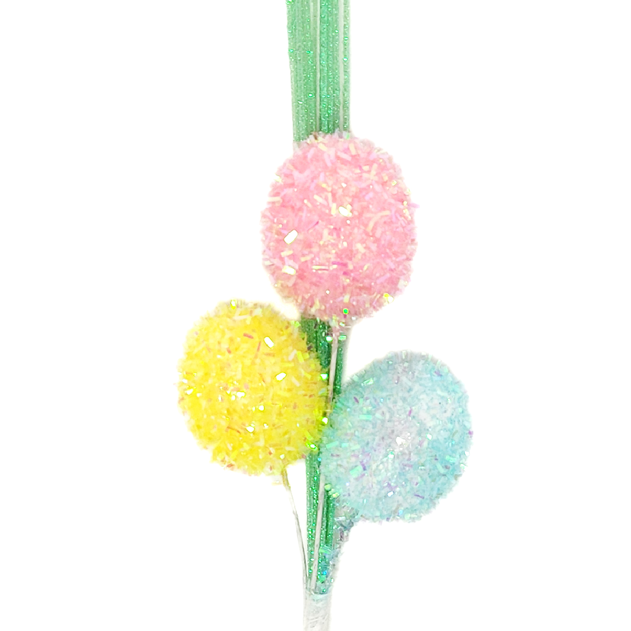 Way To Celebrate Easter Tinsel Egg Clips with green glitter grass accent Assortment