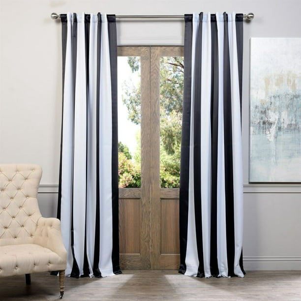 Awning Black And White Stripe 96 X 50, Black And White Striped Curtain