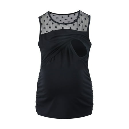 

asdoklhq Maternity Clothes for Women Clearance Summer Pregnant Women Tops Breastfeeding Sleeveless Casual Maternity Clothes