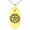 Gold, variant on Stainless Steel Aztec Transformation Rune Engraved Small Oval Charm Pendant Necklace