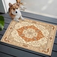 thumbnail image 5 of Vintage Farm Washable Area Rug 2 x 3 ft Orange Flower Bohemian Style Farmhouse , Soft Non Slip Rugs Stain Repellent Indoor Felt Carpet for Living Dining Room Bedroom Home Office, 5 of 9