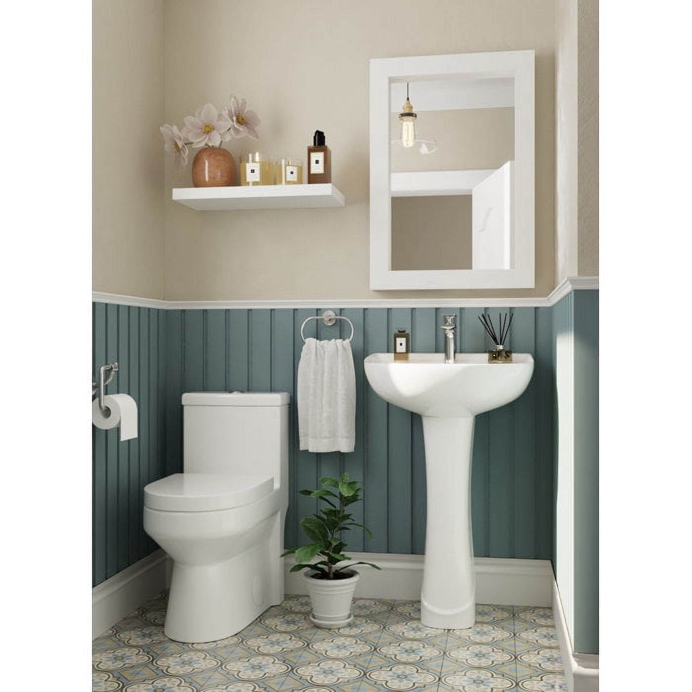 DeerValley Ally DV-1P525 26 5/8" Tall Modern U-Shape White Vitreous China Pedestal Sink with Overflow
