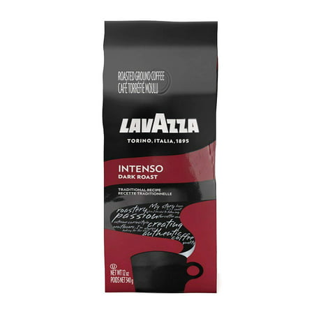 Lavazza Intenso Ground Coffee Blend, Dark Roast, 12-Ounce (Lavazza Best Coffee Shop Bayilik)