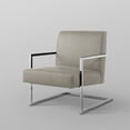 thumbnail image 6 of Nicole Miller Accent Chair Santana PU Leather, Light Grey Chrome, 6 of 9