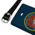 thumbnail image 2 of Marines USMC Logo Blue Red Gold Officially Licensed Rectangle Leather Luggage Card Suitcase Carry-On ID Tag, 2 of 8