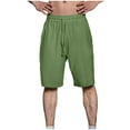 thumbnail image 2 of WREESH Men's Linen Shorts with Elastic Drawstring Waist - Summer Breathable Casual Workout Gym Athletic Beach Shorts, 2 of 6