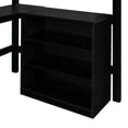 thumbnail image 7 of Twin Size Loft Bed with 3 Storage Shelves and Built-in Desk, Wooden Loft Bed Frame with Convertible Ladder and Guardrails, No Box Spring Needed, Espresso 78.1"L x 41.8"W x 72"H, 7 of 7