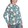 thumbnail image 6 of Picia Snowflake Scarf Snowman Pattern Casual Women's Hoodie, Hooded Sweatshirt with Kangaroo Pocket, Comfortable Pullover with Eye-catching Drawstrings-Large, 6 of 7