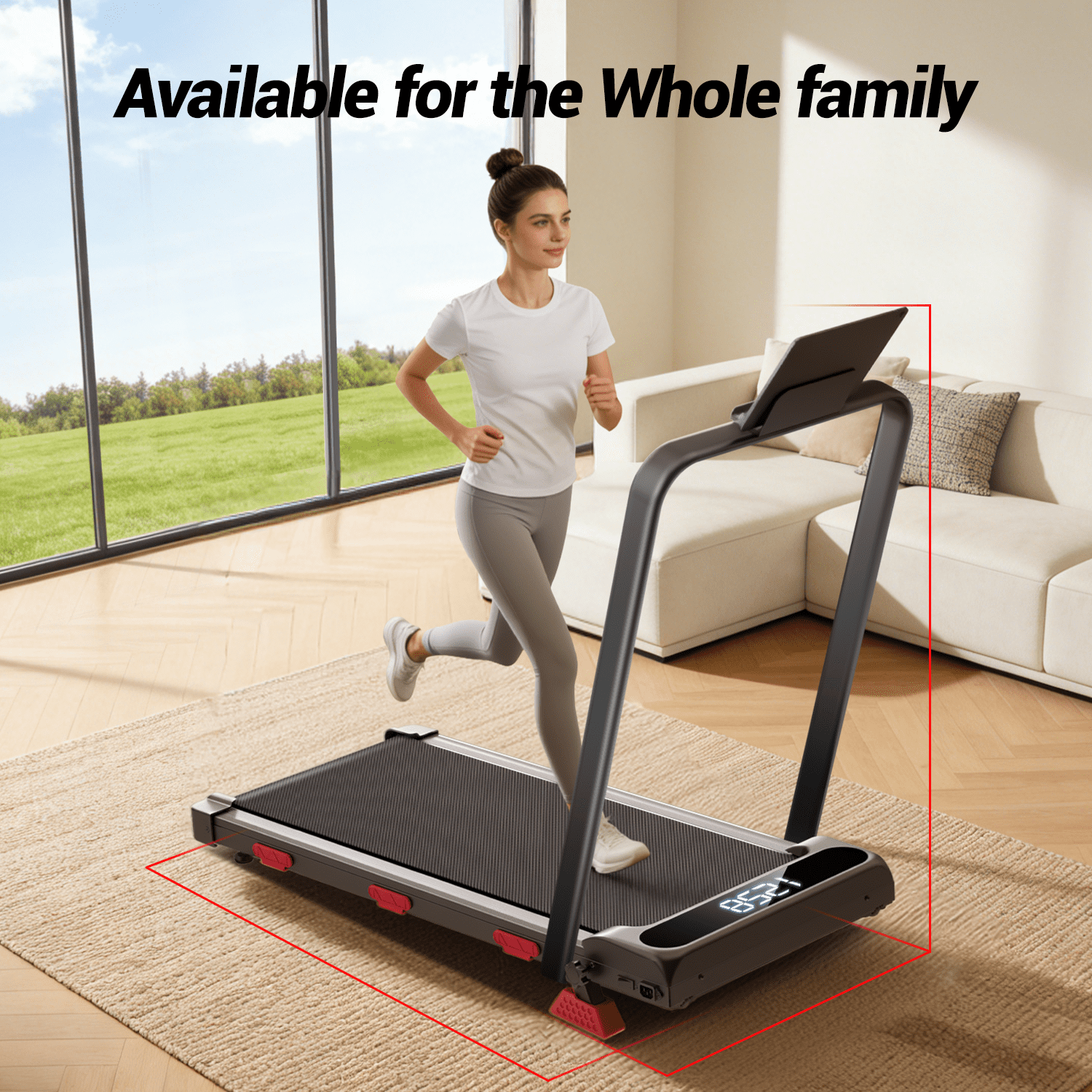 BOGYKIK Walking Pad with 16% Manual Incline, 2.5HP Foldable Under Desk Treadmill for Home Office, 0.6-6.2 MPH, 300 lb Capacity, LED Display