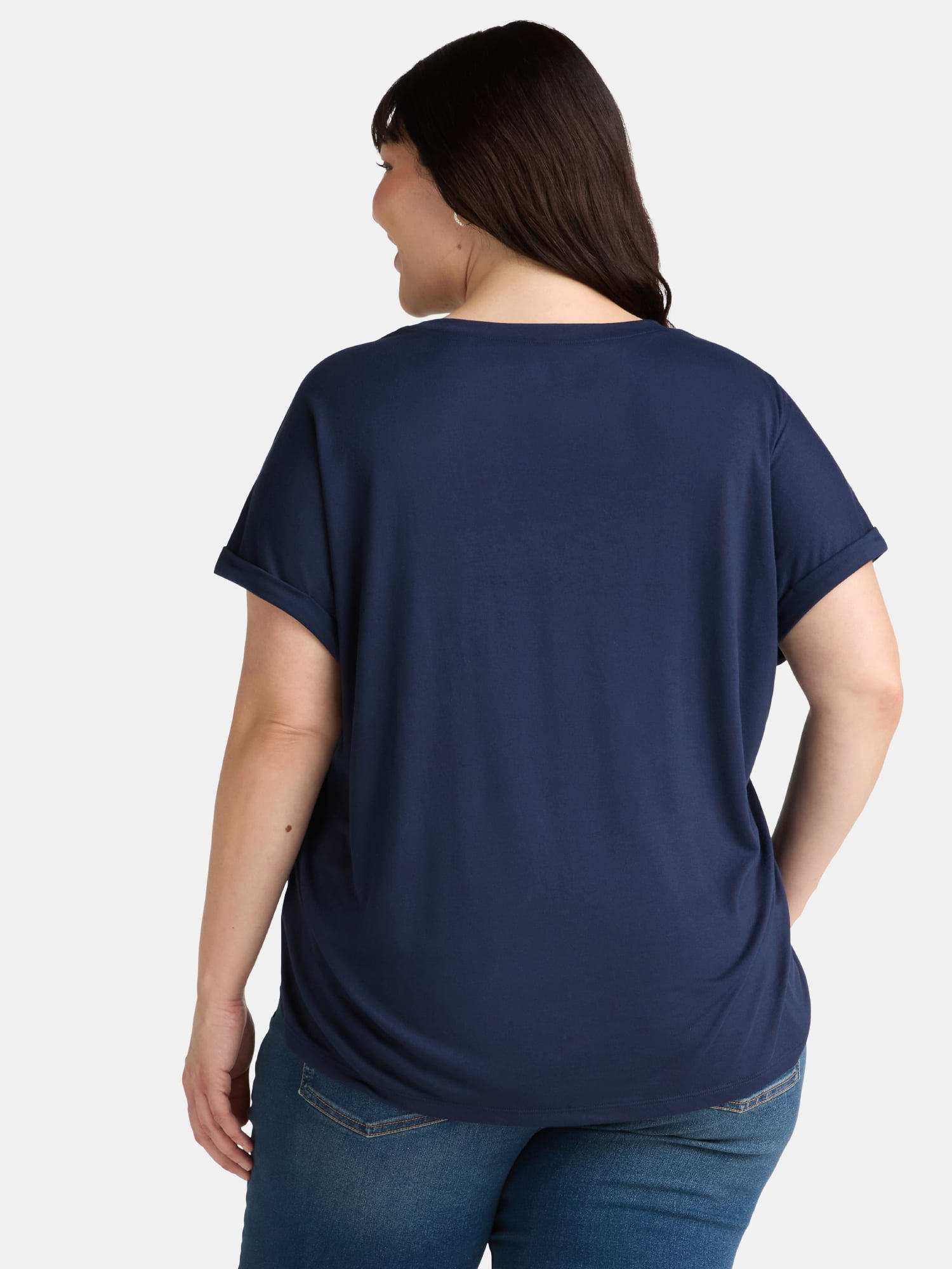 Terra & Sky Women's Plus Size AC/DC Leopard Logo Band Graphic Tee, Sizes 0X-5X