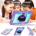 thumbnail image 3 of TJS for iPad 9th (2021) / 8th (2020) / 7th (2019) / Generation 10.2 Inch Case with Pencil Holder, Rotatable Hand Strap Kickstand Hybrid Heavy Duty Shockproof Protective Case (Purple), 3 of 6